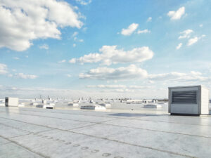 Ventilation systems on the building roof, technology