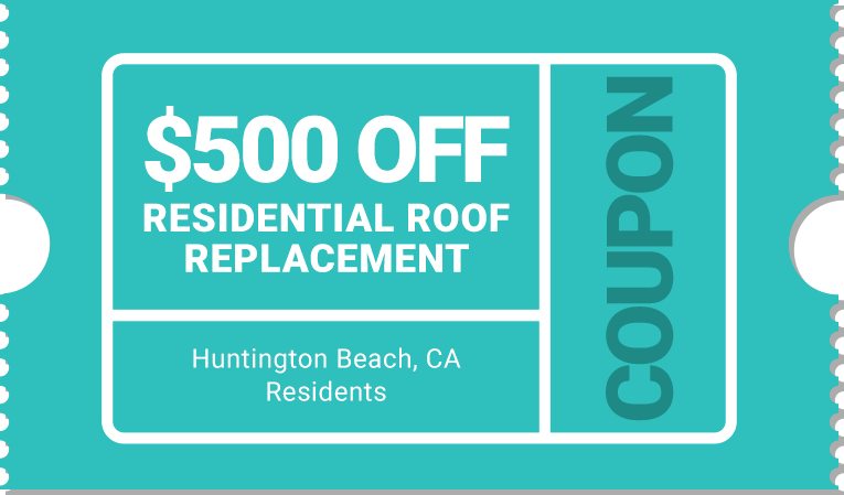 Residential roof replacement $500 off coupon