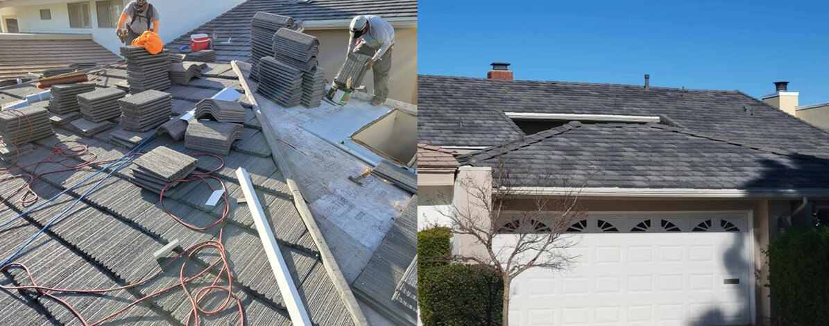 New roof before & after