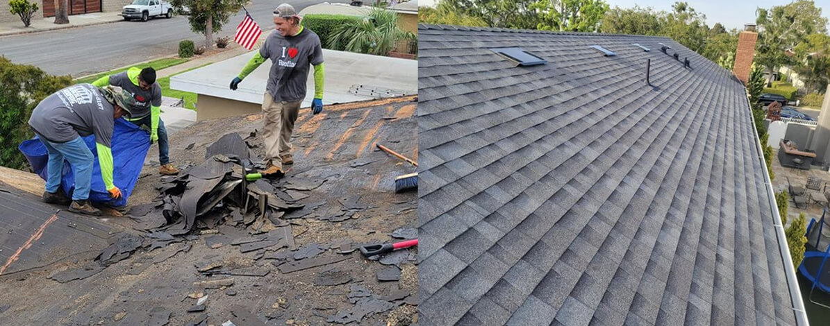 New roof before & after