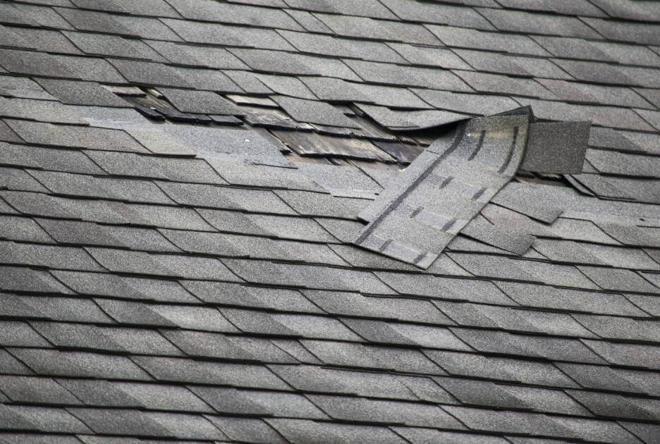 Shingles torn off roof